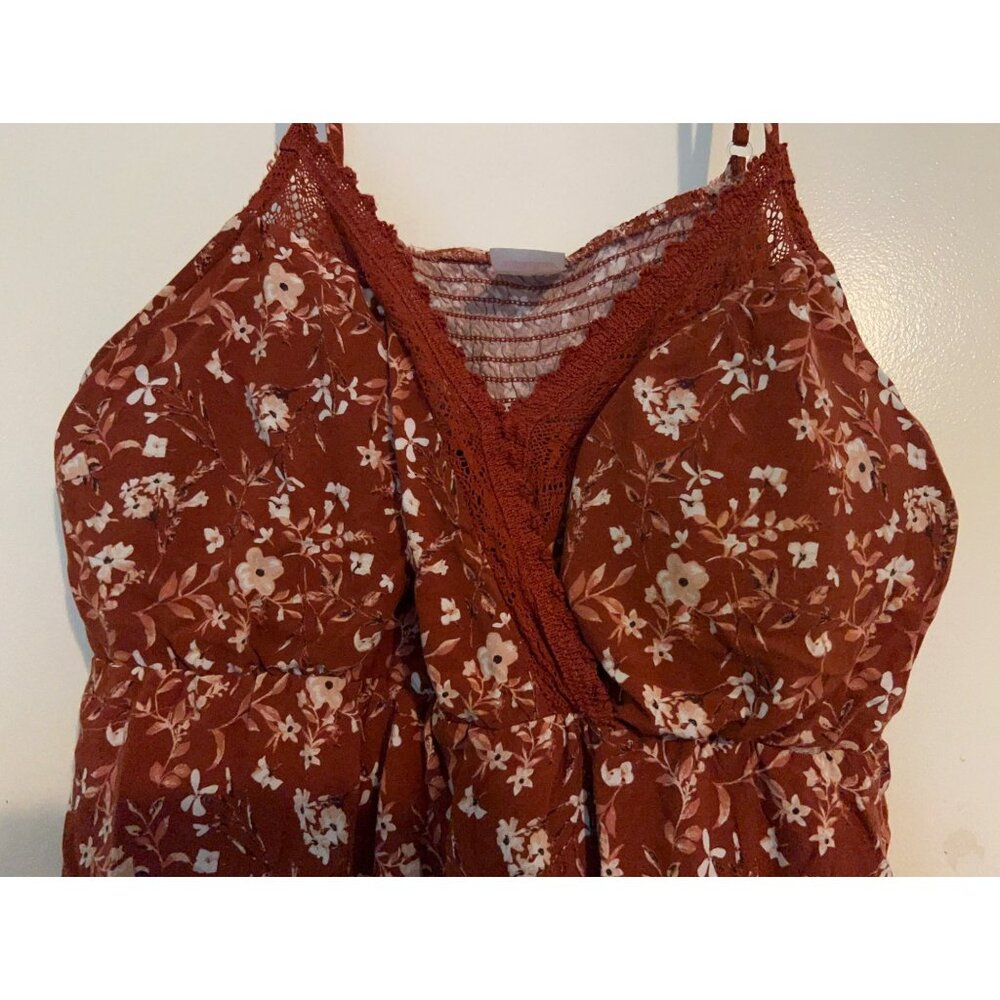 Babydoll Tank M Bloom Lace Y2K Festival Fairy Coquette Handkerchief Hem Padded - Picture 6 of 11